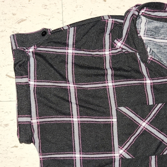 🏷 [50% 2+] Grid Plaid Cap Sleeve Shirt - Picture 4 of 7
